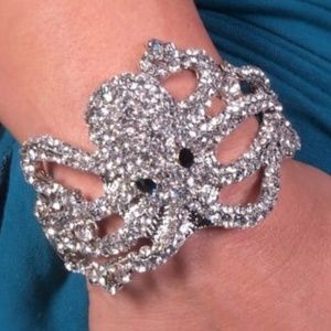 Octopus Clear Crystal Hinged Bracelet